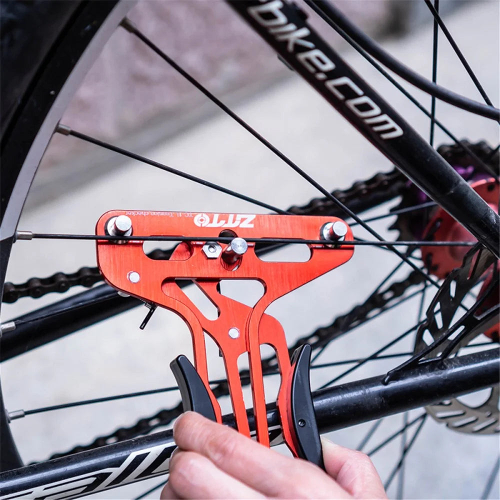 ZTTO ZLJ3 Bicycle Tire Spoke Tension Meter Aluminum Alloy MTB Bike Wheel Rim Spokes Tension Gauge Tool - Red - 2