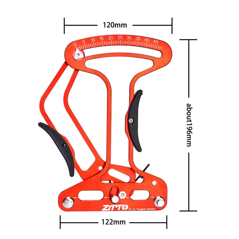 ZTTO ZLJ3 Bicycle Tire Spoke Tension Meter Aluminum Alloy MTB Bike Wheel Rim Spokes Tension Gauge Tool - Red - 6