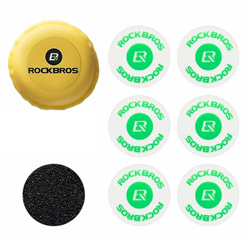 ROCKBROS 6Pcs Bicycle Inner Tire Patch Repair Kit No-glue Adhesive Quick Dry Repair Tool Set - Yellow - 1