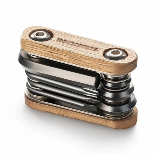 ROCKBROS Bike Multitool Bike Tool Kit 8 in 1 Steel Wood Bicycle Tool Survival Gear - 2