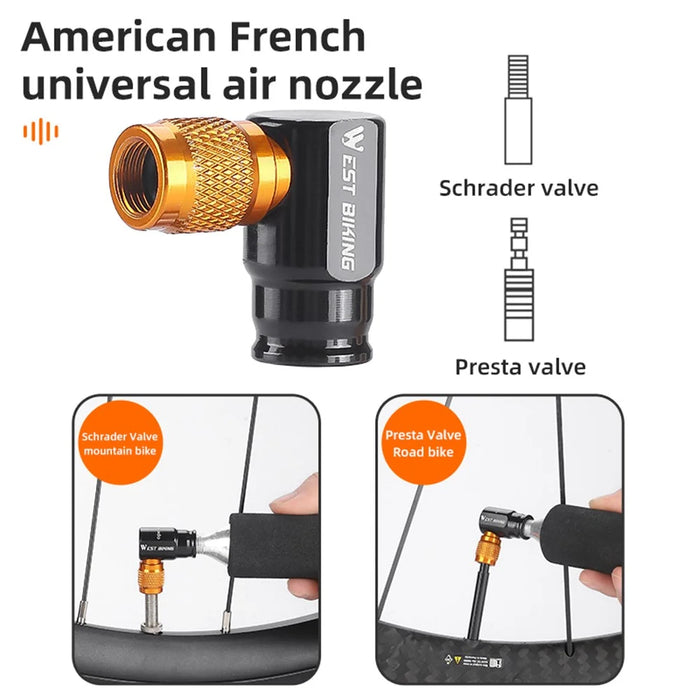 WEST BIKING YP0719349 Multifunction CRV Steel Bicycle Repair Tool CO2 Air Nozzle Screwdriver Wrench Kit - 6