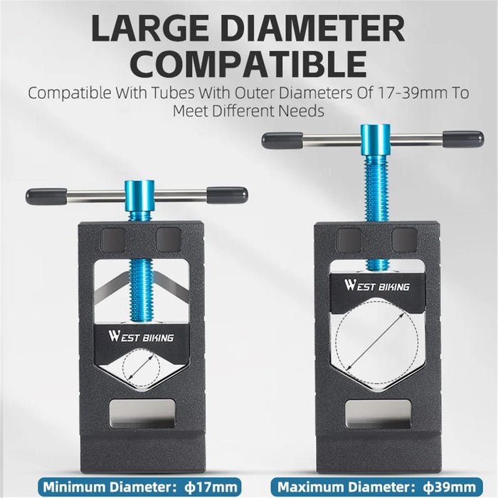 WEST BIKING YP0719365 Bicycle Fork Cutoff Tool Carbon Fiber Seat Post Cutting Saw Guide Cutoff Tube Holder - Blue - 5