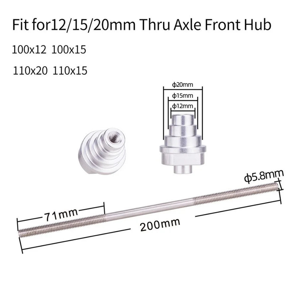 ZTTO Bike Truing Stand Thru Axle Adapter 12 / 15 / 20mm Bicycle Thru Axle Front Hub Steel Fixing Bar - 4
