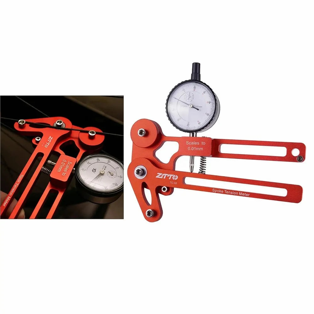 ZTTO TC-02 Bicycle Tension Meter Precision Spoke Checker Bike Wheel Builders Tool - Mechanical Red - 5