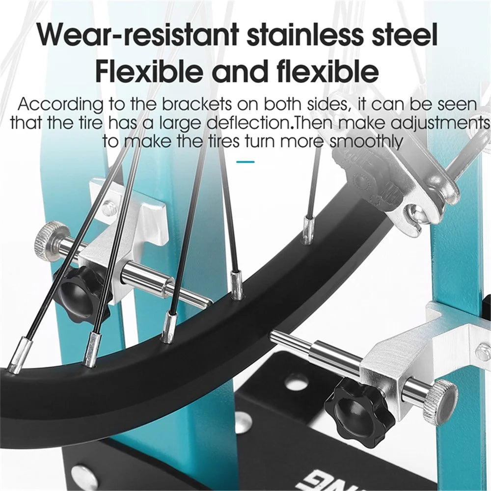 WEST BIKING YP0719303 High-Carbon Steel Bike Wheel Truing Stand Repair Tool Holder Rack - 7
