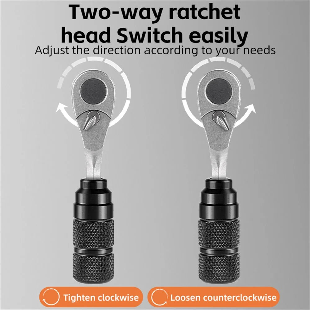 WEST BIKING YP0719355 Aluminum Alloy Ratchet Wrench Screwdriver Bit Repair Tool Kit (Advanced Version) - 5