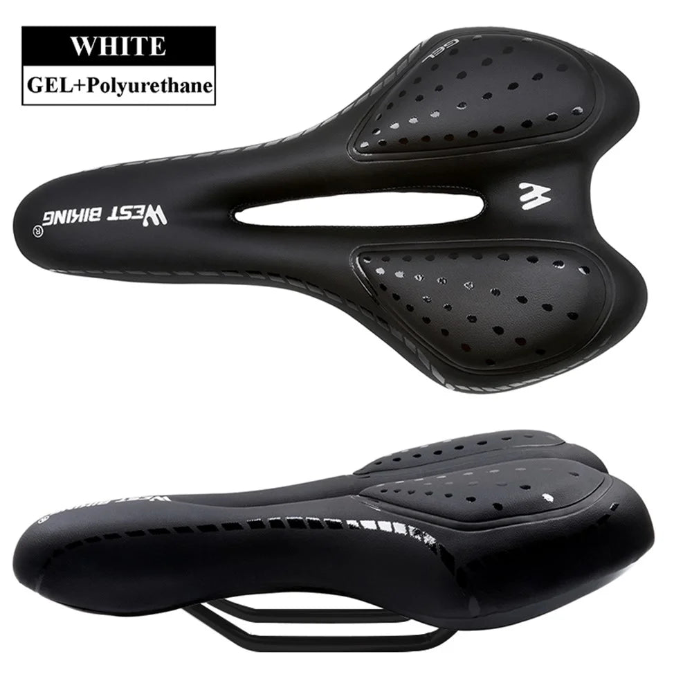 WEST BIKING Bicycle Seat Cushion Breathable Soft Silicon Padded Cushion - Black - 2