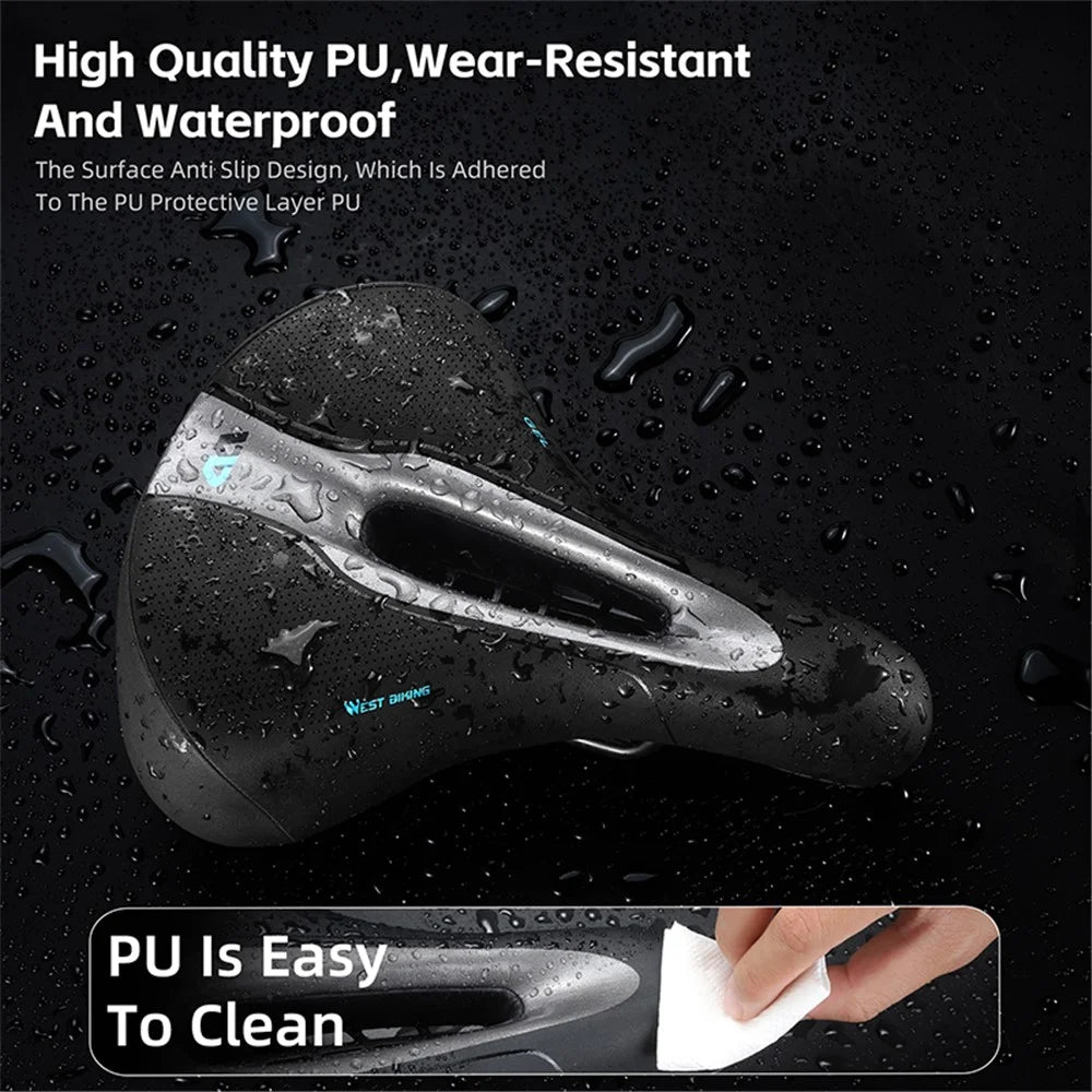 WEST BIKING YP0801210-211 Hollow Bicycle Seat Cushion Shock Absorption Mountain Bike Saddle - Classic Style - 2