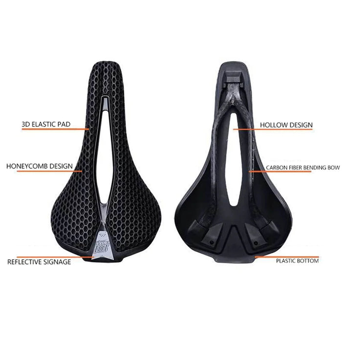 ENLEE 250x140x17mm 3D Printing Bike Saddle Carbon Fiber Breathable Honeycomb Bicycle Seat, Nylon Type - 2