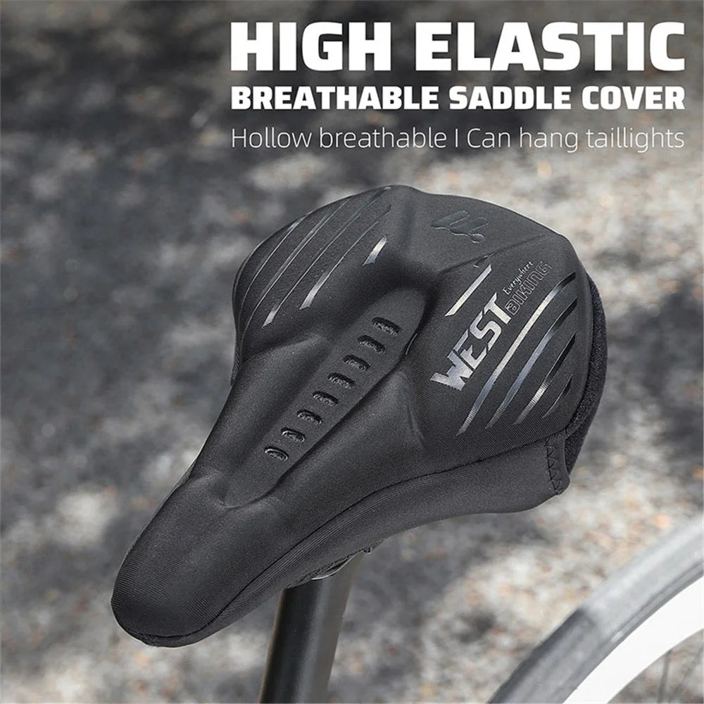 WEST BIKING YP0801223 Bike Saddle Cushion Shock-Absorbed Bicycle Seat Cover with Rain Cover - 3