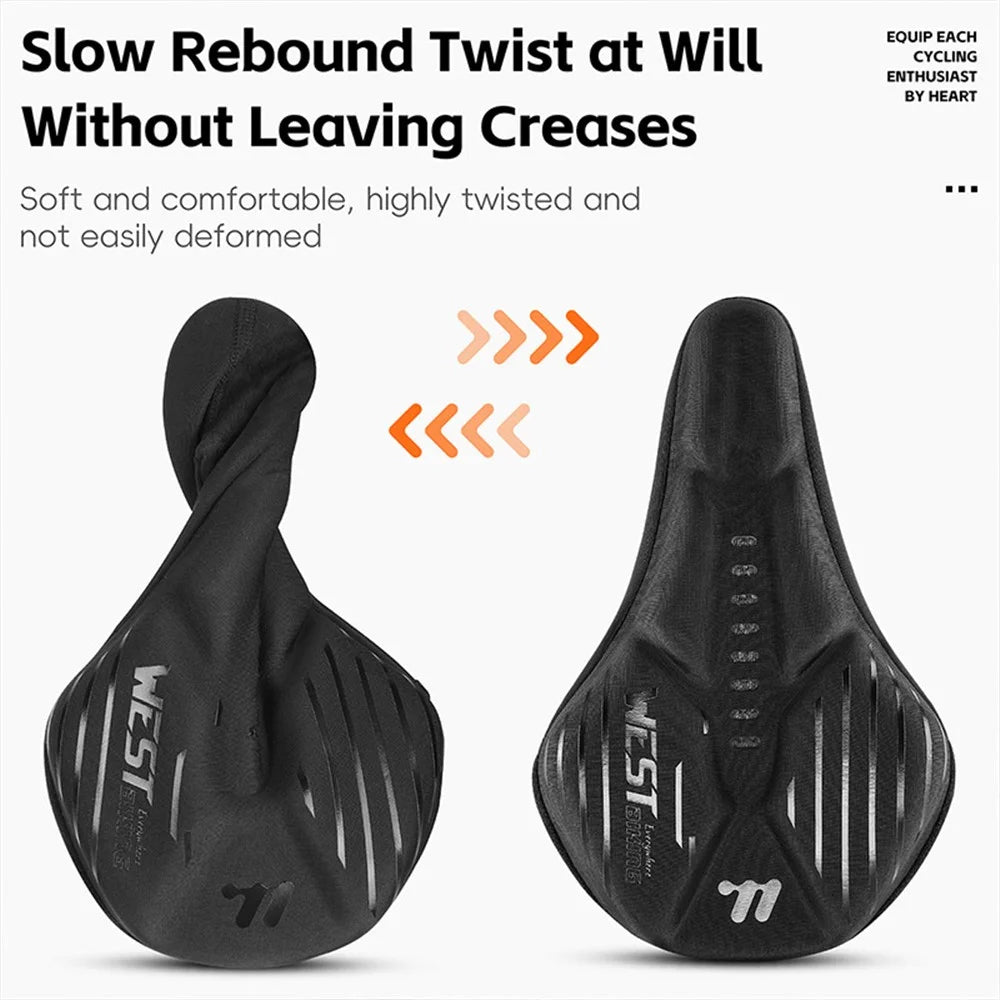 WEST BIKING YP0801223 Bike Saddle Cushion Shock-Absorbed Bicycle Seat Cover with Rain Cover - 7