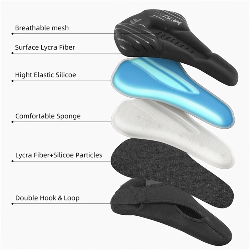 WEST BIKING YP0801224 Breathable Design Bike Saddle Cushion Bicycle Seat Cover with Rain Cover - 4