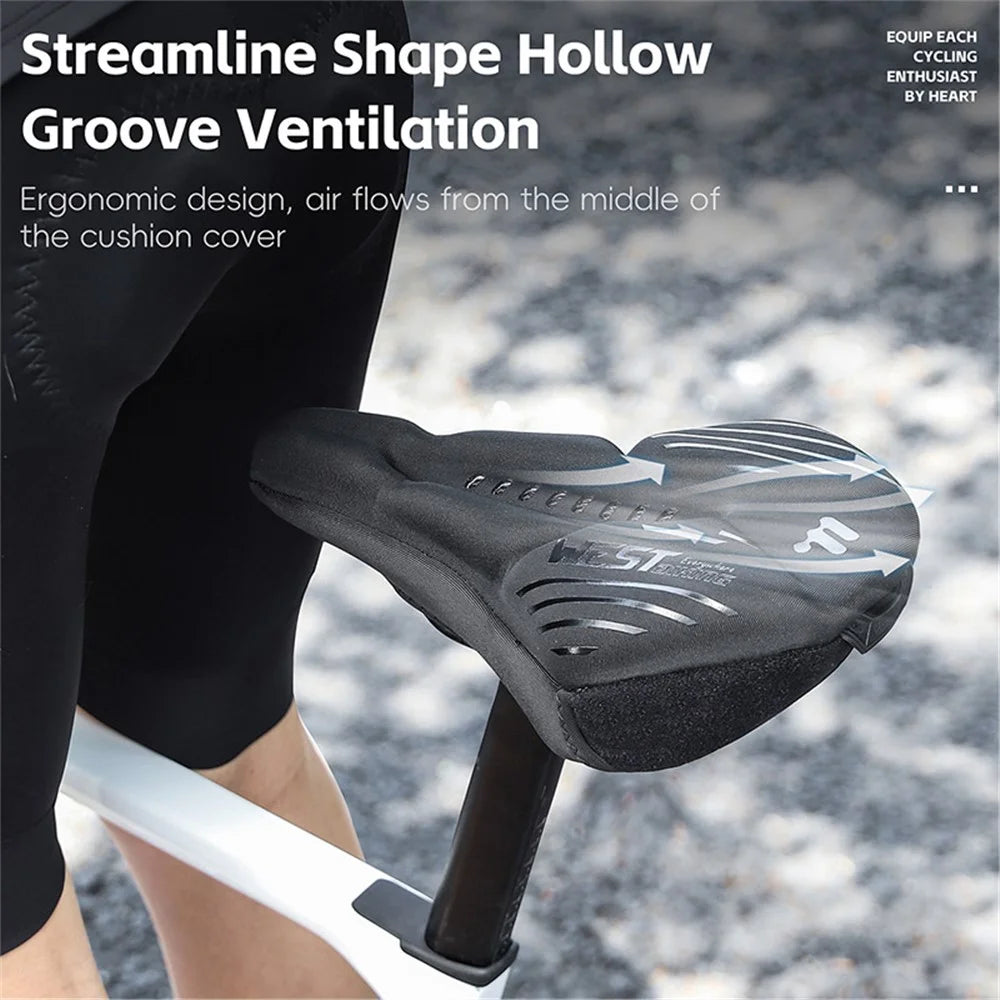 WEST BIKING YP0801224 Breathable Design Bike Saddle Cushion Bicycle Seat Cover with Rain Cover - 5