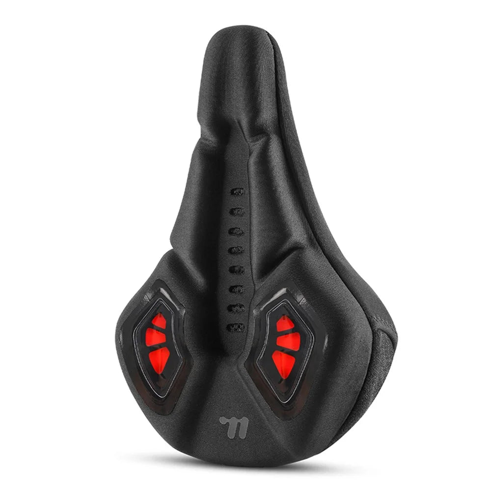 WEST BIKING YP0801222 Bike Saddle Cover Memory Foam + Silicone Breathable Bicycle Seat Cushion - Black+Red - 2