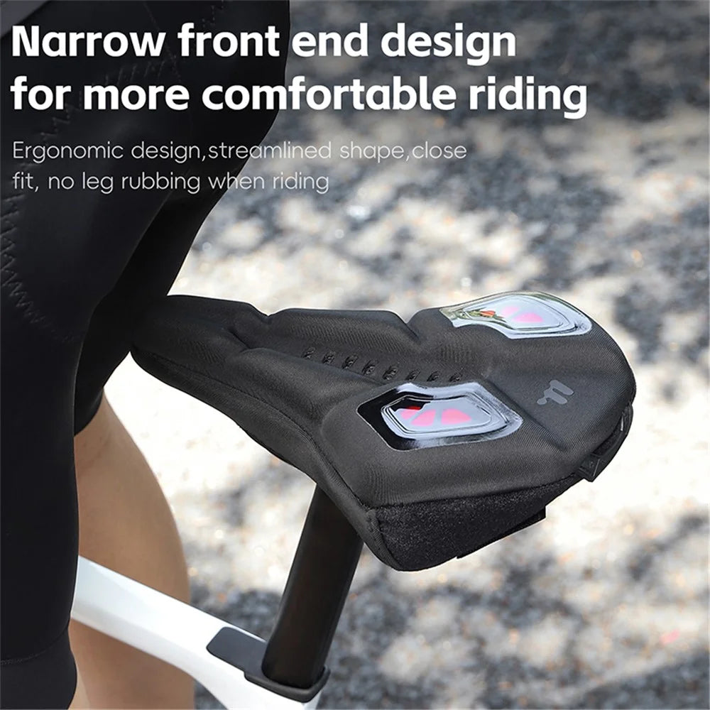 WEST BIKING YP0801222 Bike Saddle Cover Memory Foam + Silicone Breathable Bicycle Seat Cushion - Black+Red - 4