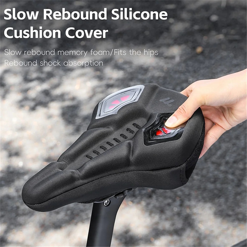 WEST BIKING YP0801222 Bike Saddle Cover Memory Foam + Silicone Breathable Bicycle Seat Cushion - Black+Red - 7
