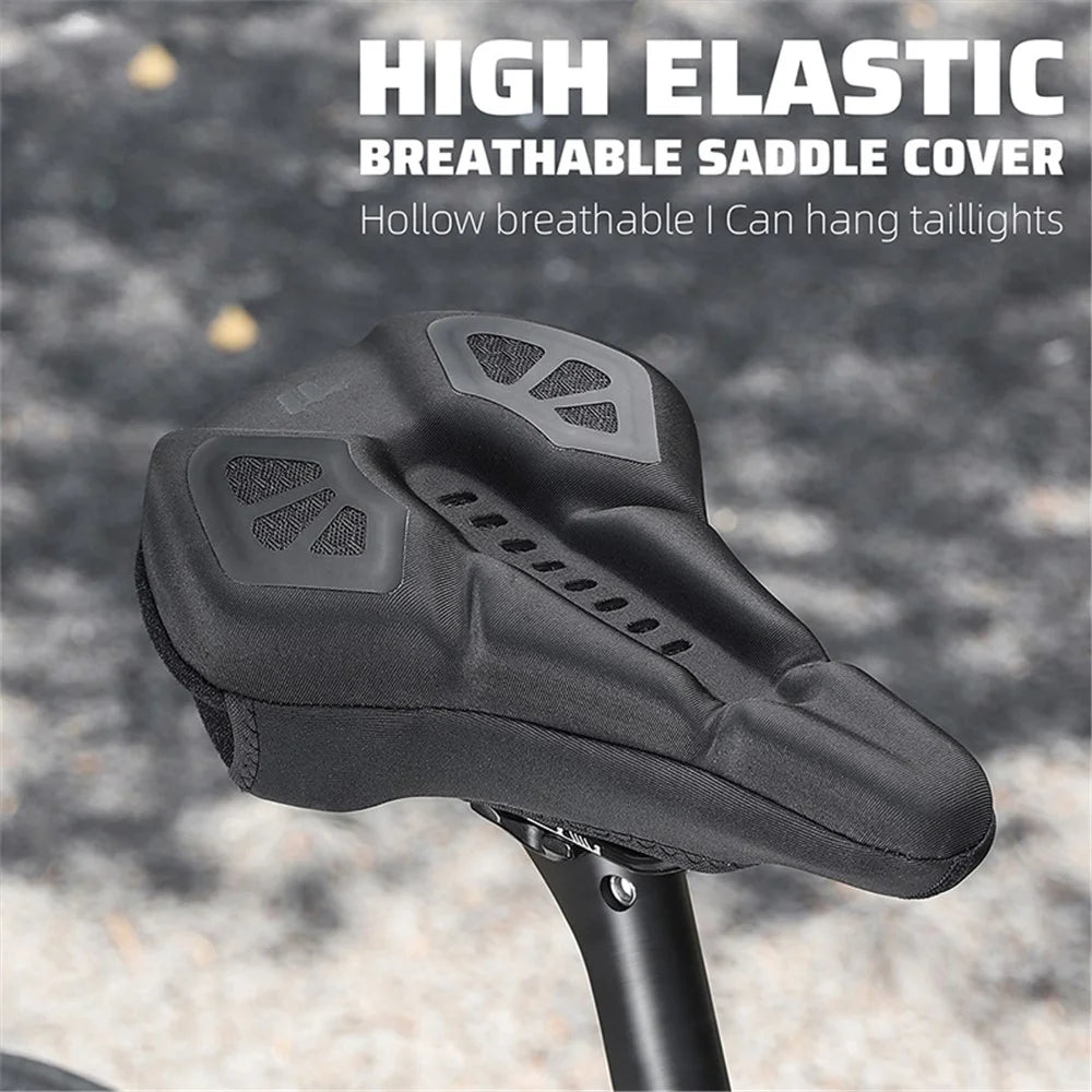 WEST BIKING YP0801221 Bike Saddle Cover Memory Foam + Silicone Breathable Bicycle Seat Cushion - Black - 2