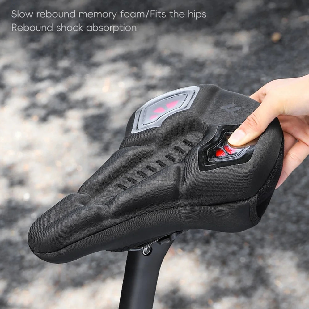 WEST BIKING YP0801221 Bike Saddle Cover Memory Foam + Silicone Breathable Bicycle Seat Cushion - Black - 3