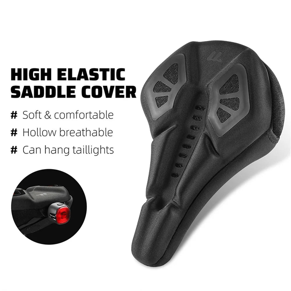 WEST BIKING YP0801221 Bike Saddle Cover Memory Foam + Silicone Breathable Bicycle Seat Cushion - Black - 7