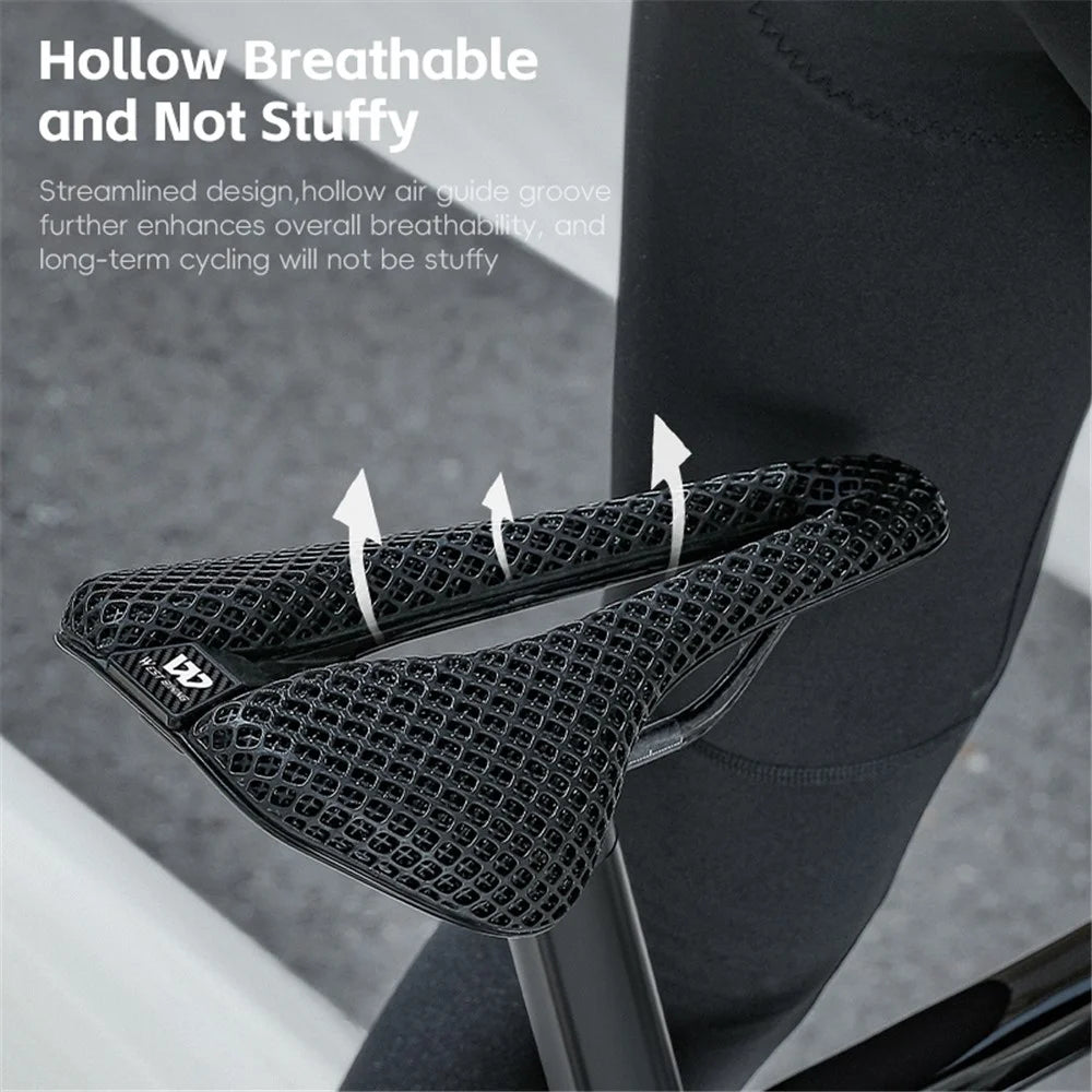 WEST BIKING YP0801226 3D Printing Women Cycling Bike Saddle Carbon Fiber Breathable Bicycle Seat - 4