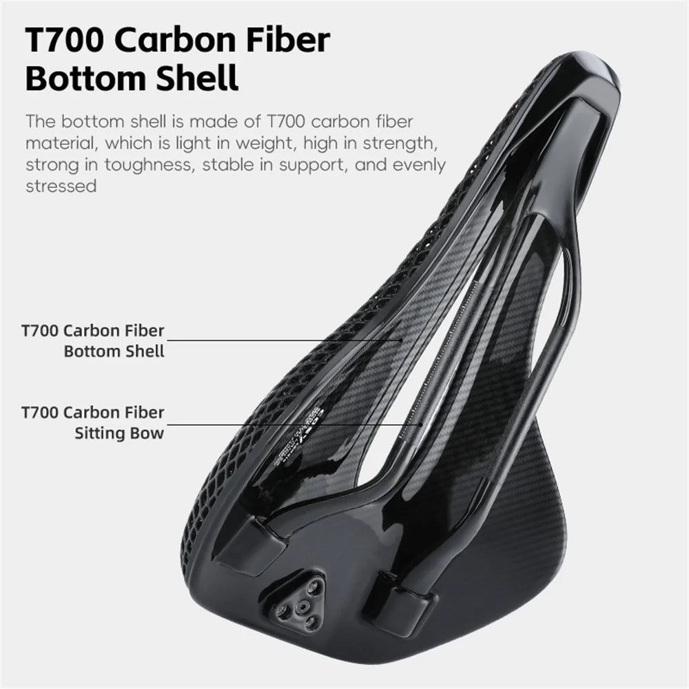 WEST BIKING YP0801226 3D Printing Women Cycling Bike Saddle Carbon Fiber Breathable Bicycle Seat - 6