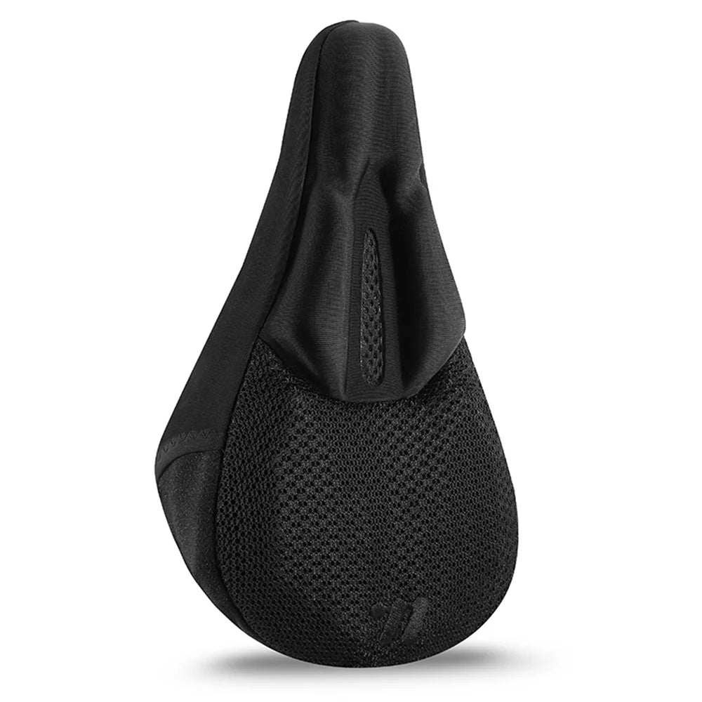 WEST BIKING YP0801225 3D Air Cushion Silicone Bicycle Saddle Cover Shock-Absorption Bicycle Seat Cover - Black - 3