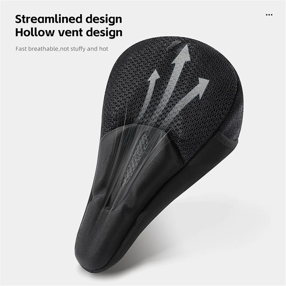 WEST BIKING YP0801225 3D Air Cushion Silicone Bicycle Saddle Cover Shock-Absorption Bicycle Seat Cover - Black - 7