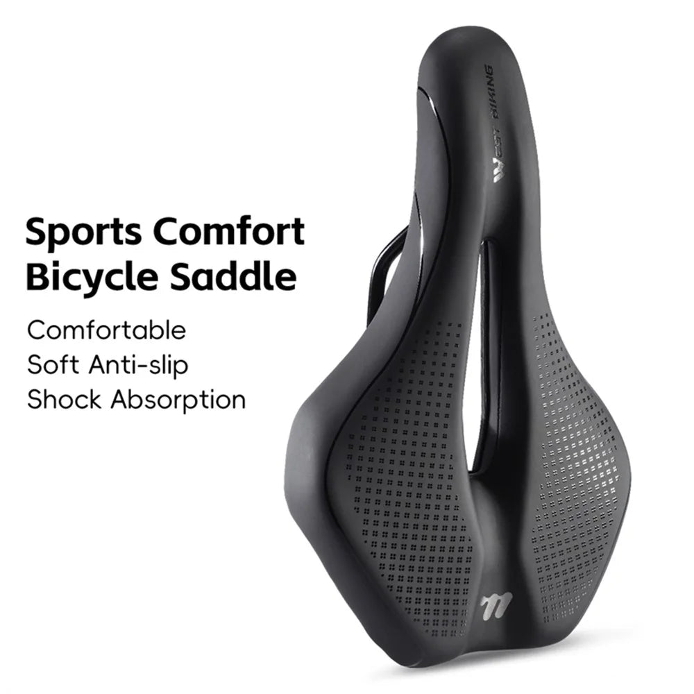 WEST BIKING Bicycle Saddle for Mountain and Road Bikes Shock-Absorbing Bike Seat - Hollow Style - 3