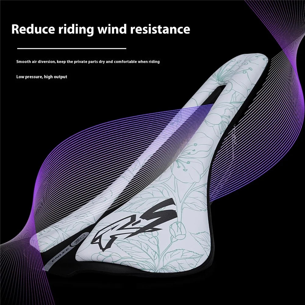 ENLEE RS Sport Saddle EVA+PU Microfiber Leather Cycling Bike Hollow Breathable Seat - Style A - 3