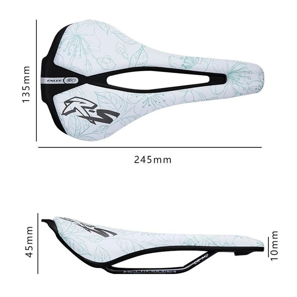 ENLEE RS Sport Saddle EVA+PU Microfiber Leather Cycling Bike Hollow Breathable Seat - Style A - 5