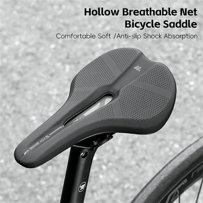 WEST BIKING YP0801237 Mountain Road Bike Breathable Mesh Bicycle Saddle Shock Absorption Seat - 3