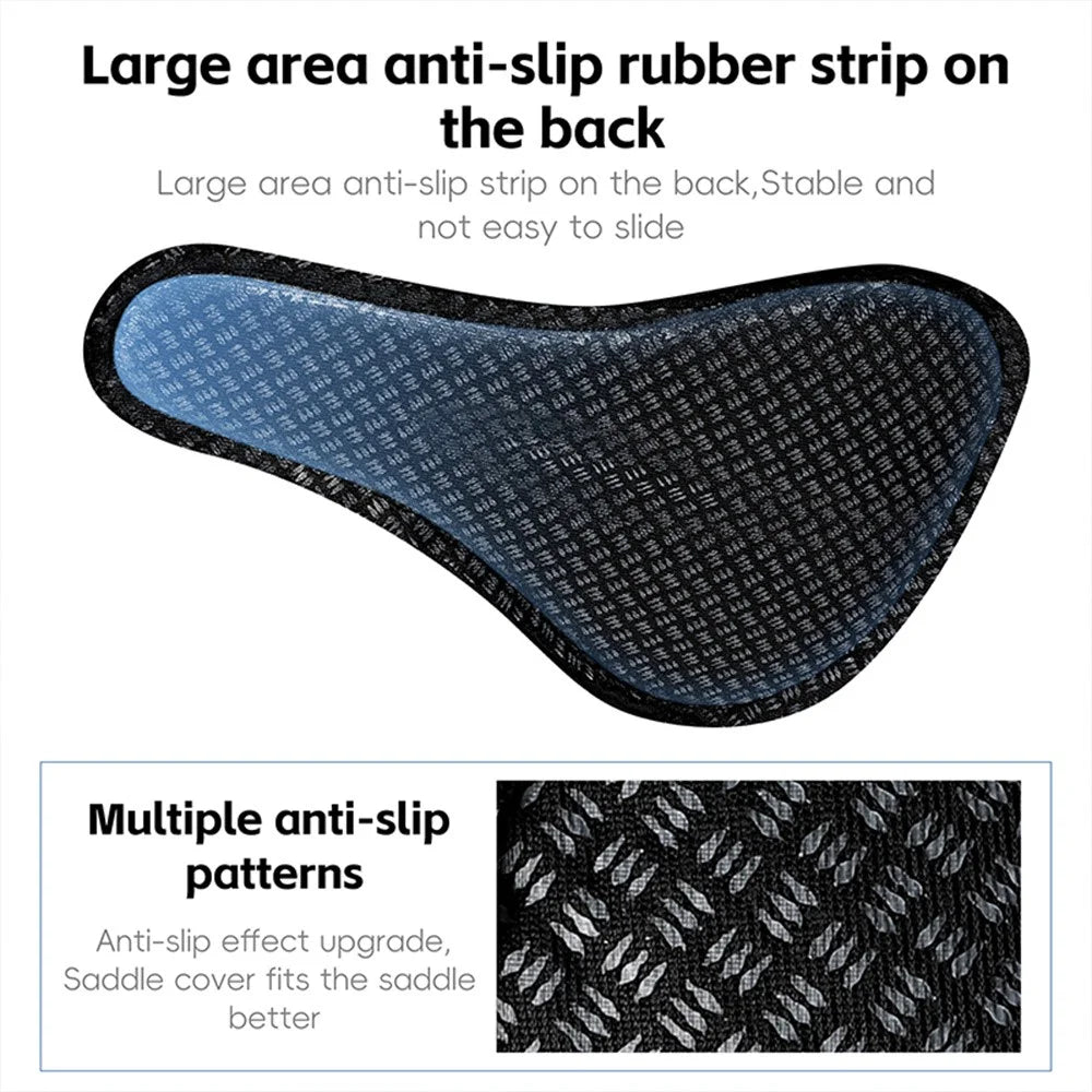 WEST BIKING Bicycle Seat Cover Silicone Memory Sponge Saddle Cushion Pad with Adjust Knob - Stripe Black - 7