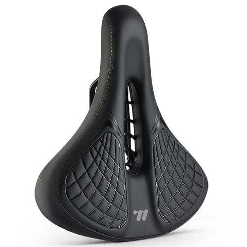WEST BIKING Bicycle Saddle Wide Comfort Seat Shock Absorbing Spring Cushion with Taillight Mount - 1