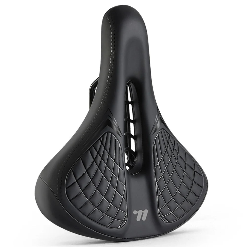 WEST BIKING Bicycle Saddle Wide Comfort Seat Shock Absorbing Spring Cushion with Taillight Mount - 1