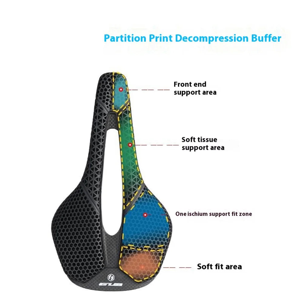 GUB 1169-143 3D Printed Bike Saddle MTB Road Cycling Breathable Honeycomb Lightweight Seat Cushion - 3