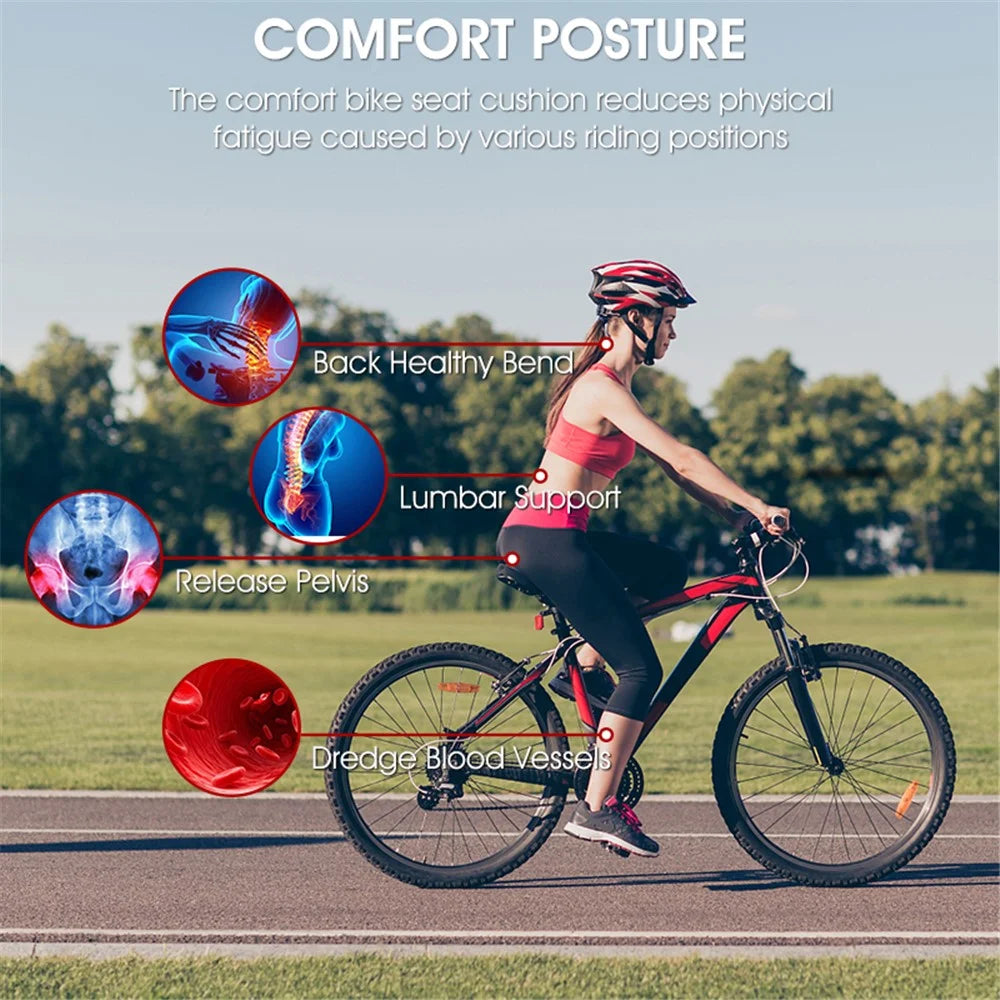 WEST BIKING Bicycle Saddle Reflective Soft PU Leather MTB Shockproof Seat Cushion - Sports Style - 7