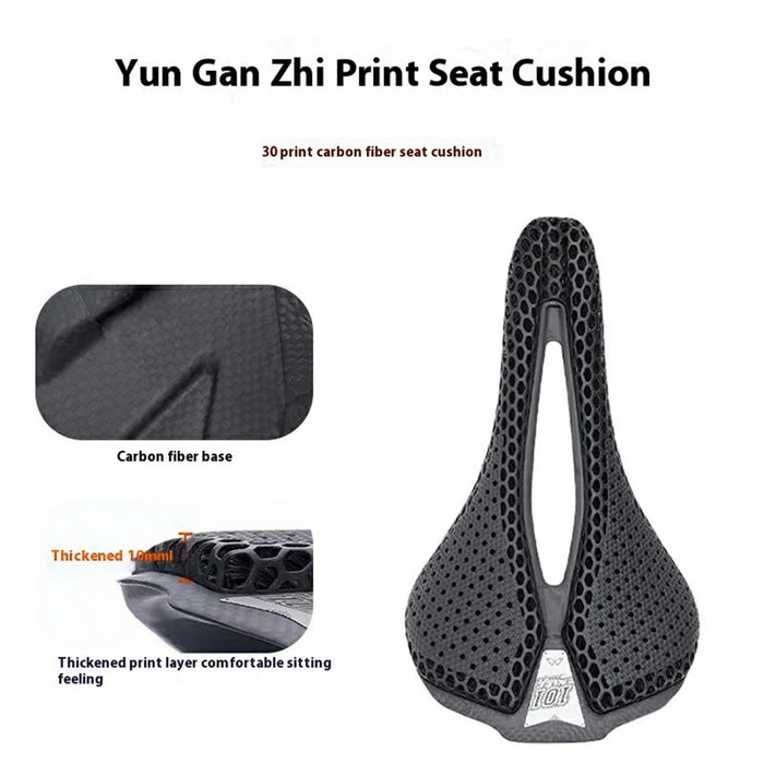 ENLEE E22144 3D Printed Carbon Fiber Saddle for Road Mountain Bike Shock Absorbing Cycling Seat Cushion - 2