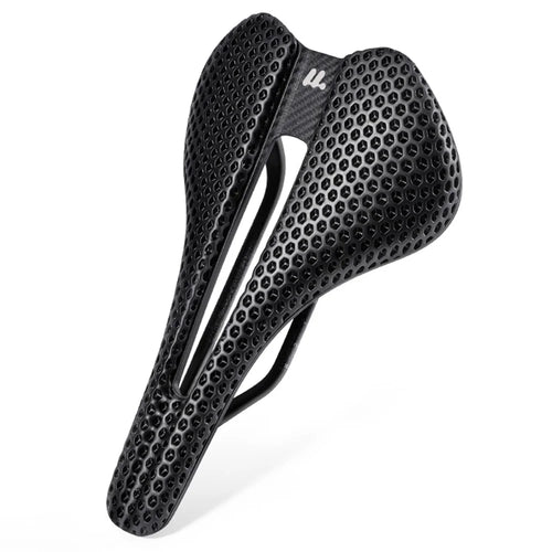 WEST BIKING YP0801250 3D Printed PU Bike Saddle Carbon Fiber Bike Seat Cushion for Road MTB Bikes, 240 x 150mm - 1