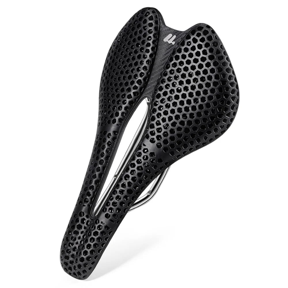 WEST BIKING YP0801249 3D Printed Bicycle Saddle Titanium Alloy Nylon Fiber Seat Cushion for MTB Bikes, 245 x 145mm - 1