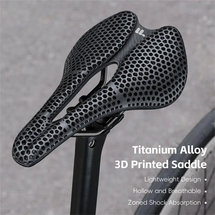 WEST BIKING YP0801248 3D Printed Bicycle Saddle Chromoly Steel Nylon Fiber Seat Cushion for MTB Bikes, 245 x 145mm - 4