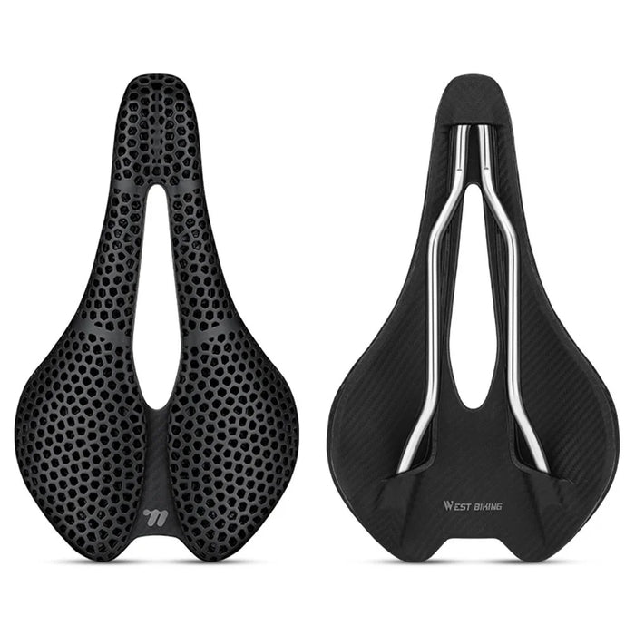 WEST BIKING YP0801248 3D Printed Bicycle Saddle Chromoly Steel Nylon Fiber Seat Cushion for MTB Bikes, 245 x 145mm - 6