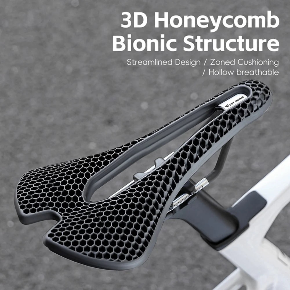 WEST BIKING YP0801258-B Road MTB Bike Honeycomb Saddle Shock Absorbing Breathable Cycling Seat Cushion - Black - 6