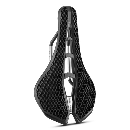 WEST BIKING YP0801258-A Bicycle Honeycomb Shock Absorbing Saddle Hollow Breathable Cycling Seat Cushion - Black - 1