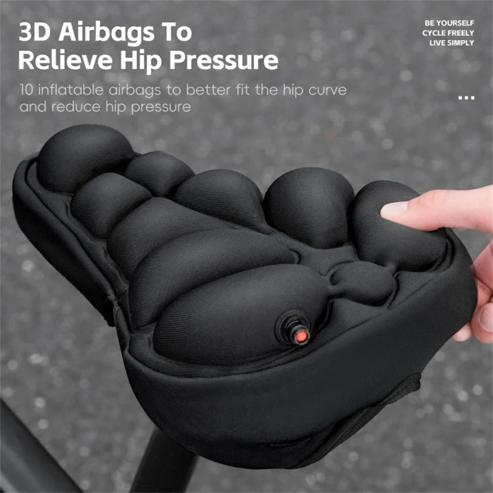 WEST BIKING YP0801260 Size L Inflatable 3D Air Cushion Bike Seat for Mountain Bike Shockproof Cycling Saddle Pad - 3