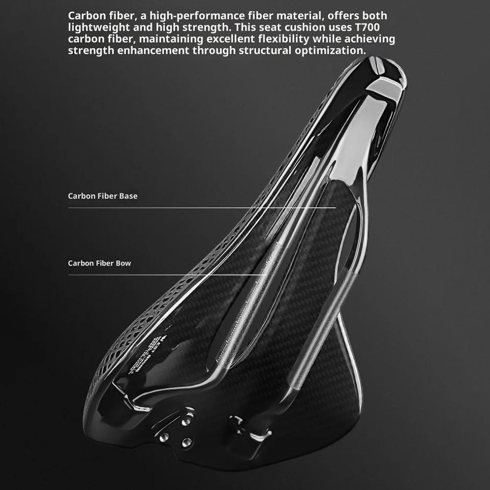 WEST BIKING YP0801262 3D Printed Carbon Fiber Saddle Shockproof Cycling Seat Cushion for Mountain Bike - 7