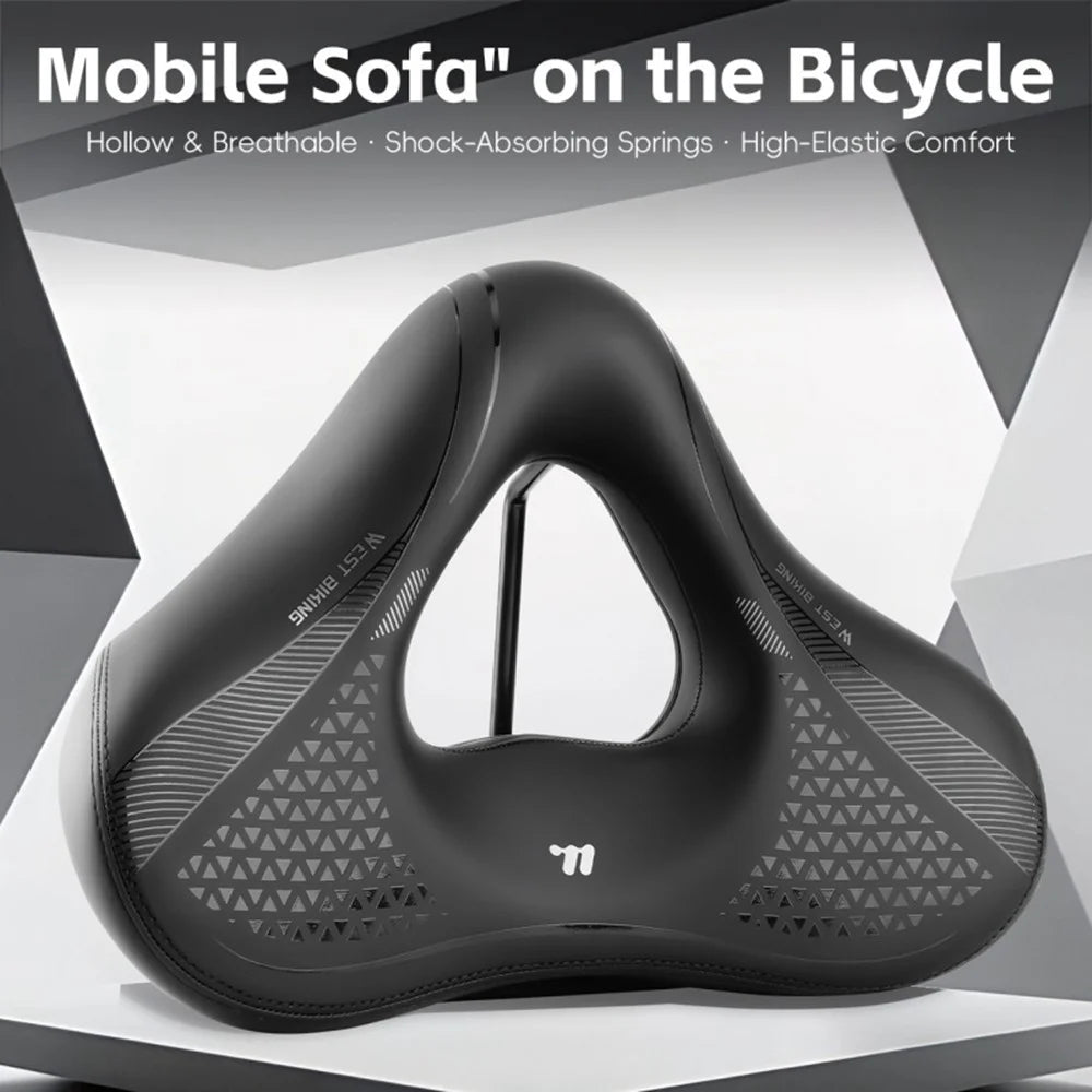 WEST BIKING YP0801261 Shock Absorption Bike Seat Anti Slip Wear Resistant Cycling Saddle Pad for Mountain Road Bike - Black /  M - 3