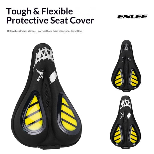 ENLEE EN-330 Bicycle Seat Cover Waterproof Padded Cushion for Road Mountain Bike Universal Anti-Pain Saddle Cover - Silver Label - 2