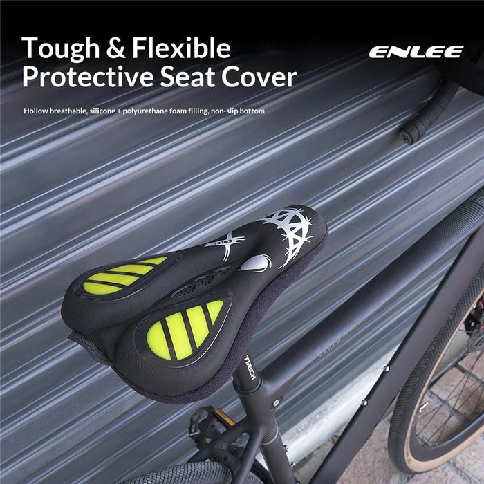 ENLEE EN-330 Bicycle Seat Cover Waterproof Padded Cushion for Road Mountain Bike Universal Anti-Pain Saddle Cover - Silver Label - 6