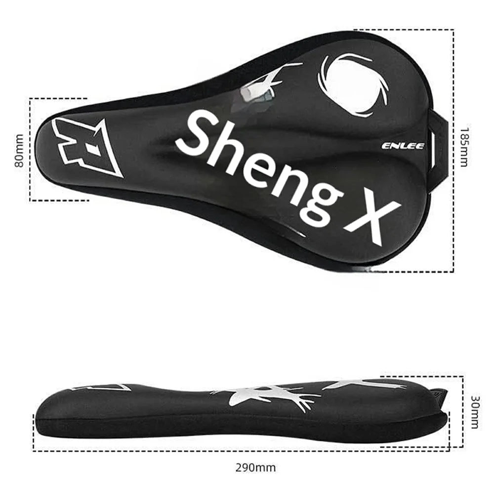 ENLEE EN-350 Bicycle Seat Cover Comfort Leather Full Wrap Saddle Cushion for Mountain / Road Bikes Cycling Equipment - Silver Label - 7