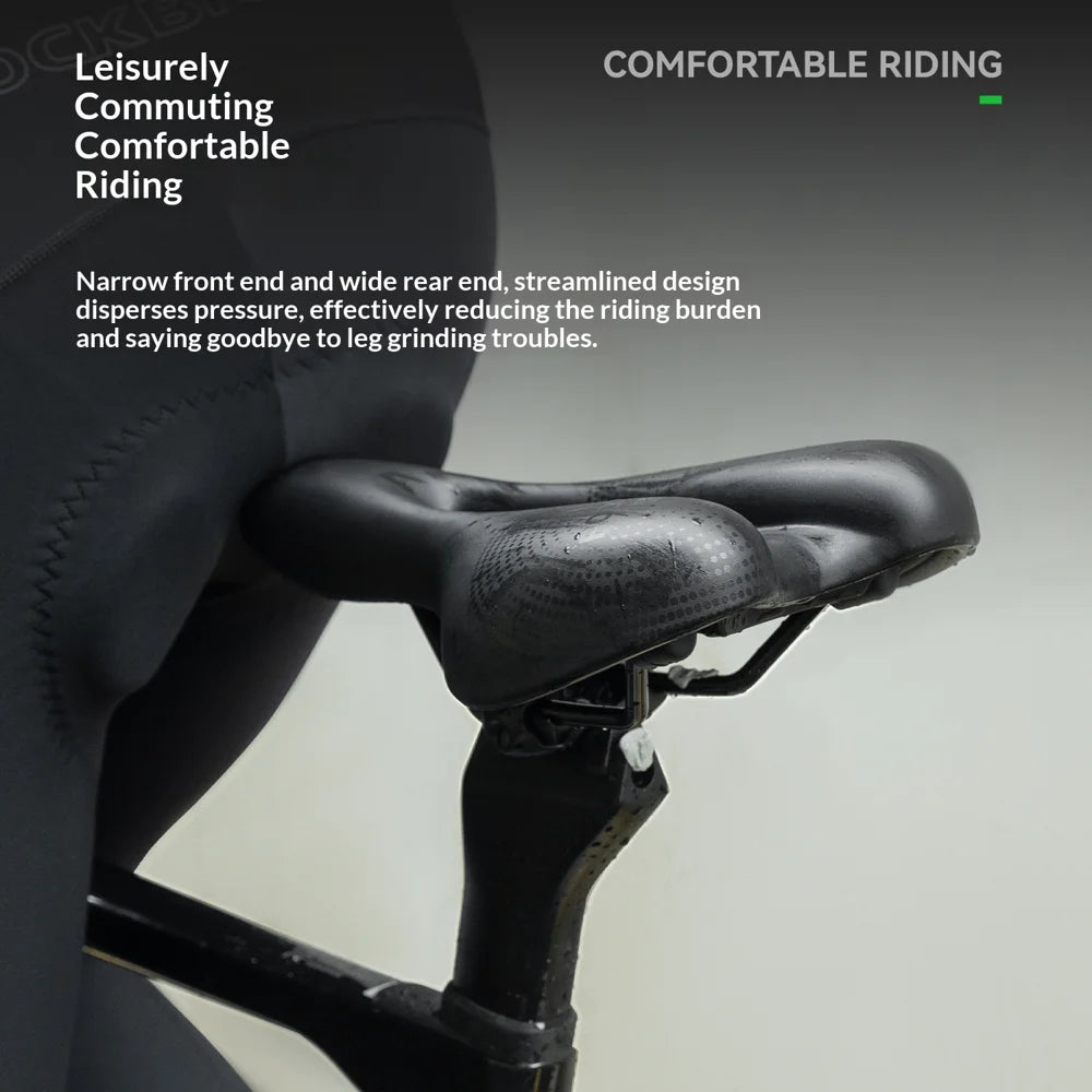 ROCKBROS 6868T PU Leather Bike Saddle Central Hollow Seat Cushion for Mountain Road Folding Bicycle - Black - 2